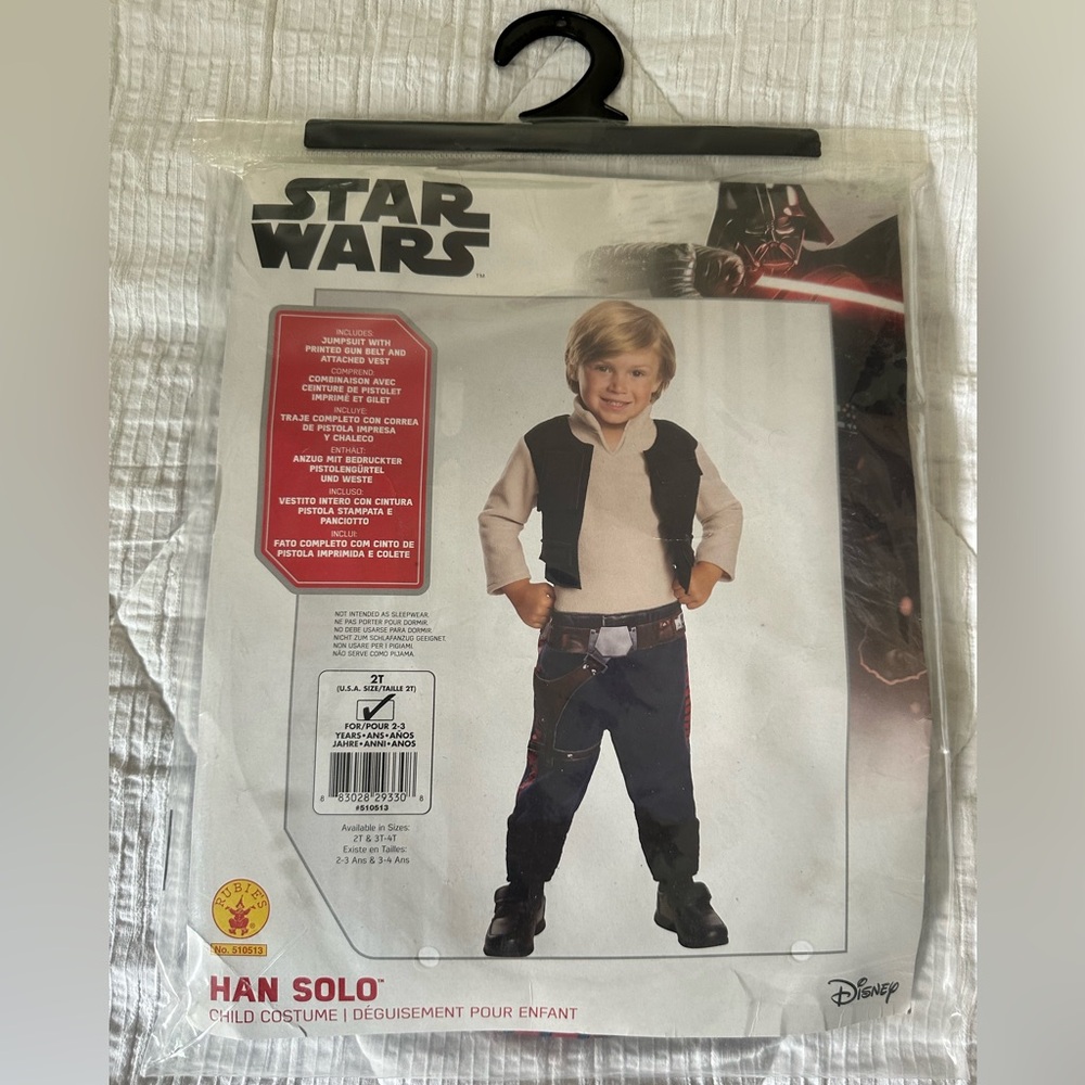 Disney Star Wars Han Solo Halloween Costume 2T toddler